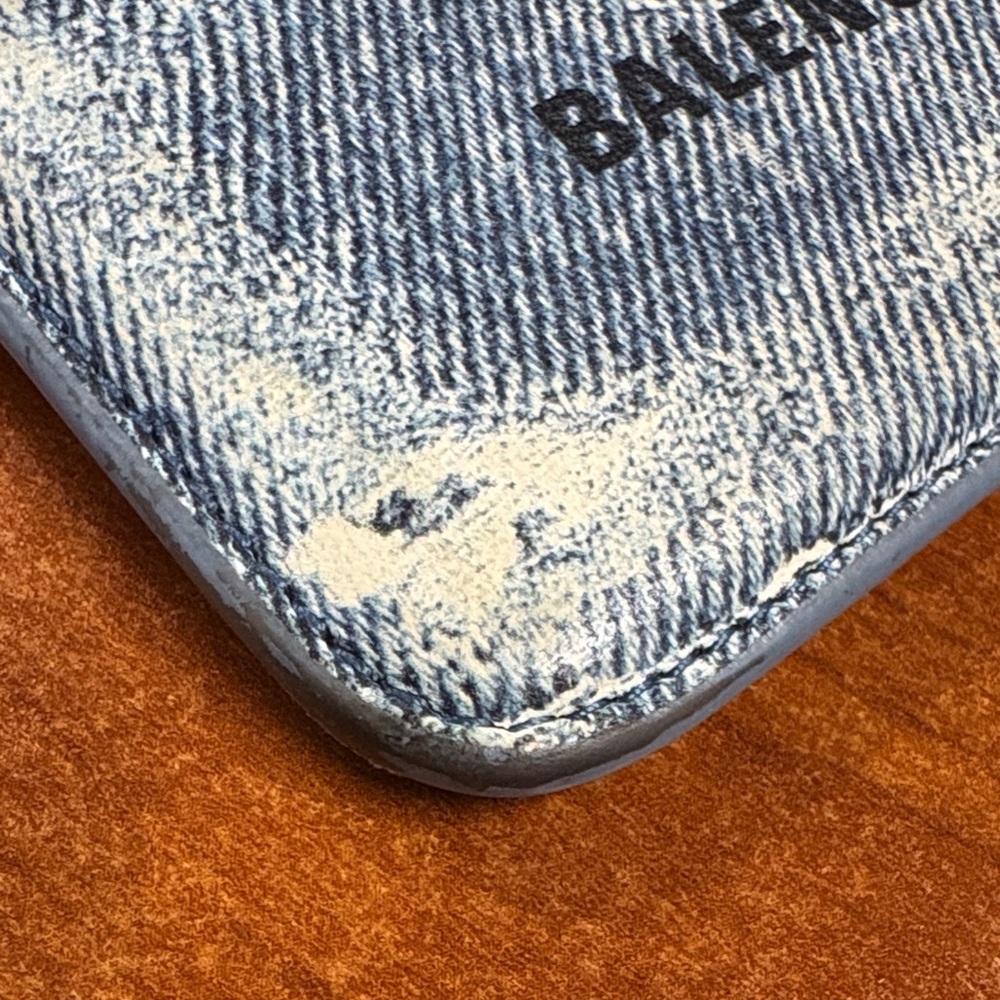 Balenciaga Blue Denim leather Card Holder - Picture 9 of 11